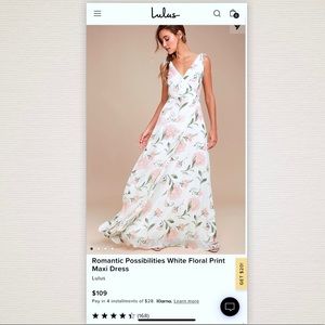 NTW Lulus White Floral Print Maxi Dress